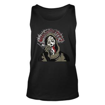 Scary Halloween Ghost Face Tank Top | Mazezy