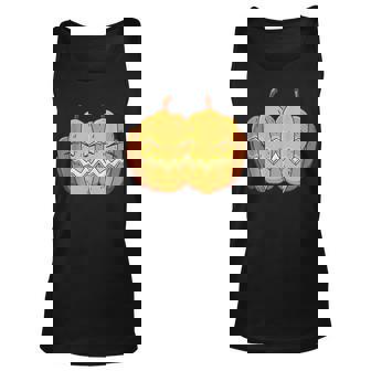 Scary Halloween Pumpkin Twins Scary Fancy Dress Unisex Tank Top | Mazezy
