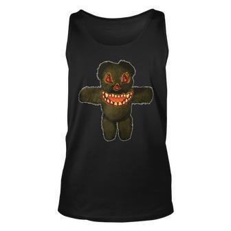 Scary Jack Olantern Teddy Bear Funny Halloween Unisex Tank Top | Mazezy