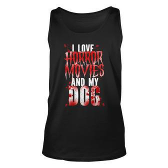 Scary I Love Horror Movies And My Dog Scary Tank Top | Mazezy