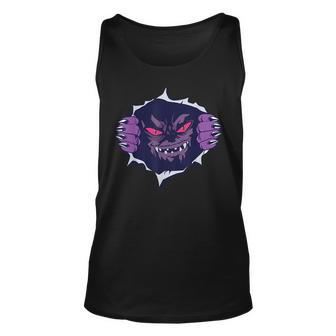 Scary Monster Coming Out Of Chest Halloween Costume Meme Unisex Tank Top | Mazezy