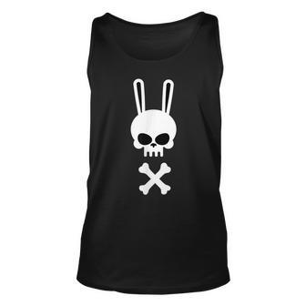 Scary Skull And Crossbones Bad Rabbit Horror Bunny Essential Scary Skull Tank Top | Mazezy