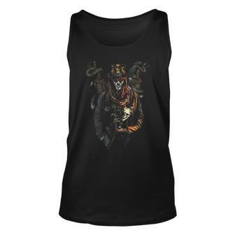 Scary Voodoo Witch Doctor Creepy Horror Skulls And Snakes Creepy Tank Top | Mazezy