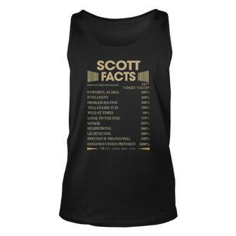 Scott Name Gift Scott Facts Unisex Tank Top - Seseable