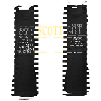 Scott Name Gift Scott The Man The Myth The Legend V2 Unisex Tank Top - Seseable