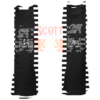 Scott Scottish Clan Kilt Lion Name Tartan Scott Tank Top | Mazezy