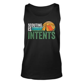 Scouting Is Intents Funny Scout Camping Happy Camper Retro Unisex Tank Top | Mazezy