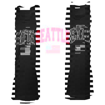 Seattle Washington City Pride Usa Flag Unisex Tank Top | Mazezy