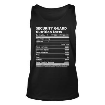 Security Guard Nutrition Facts Unisex Tank Top - Seseable