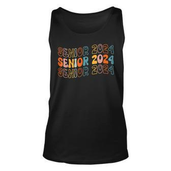 Senior 2024 Retro Groovy Class Of 2024 Graduation Unisex Tank Top | Mazezy