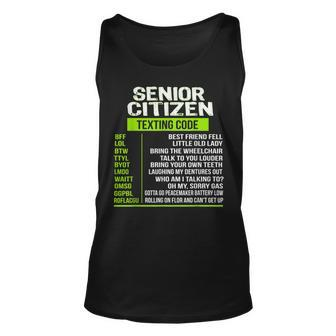 Senior Citizens Ideas Texting For Seniors Texting Codes Tank Top - Monsterry CA