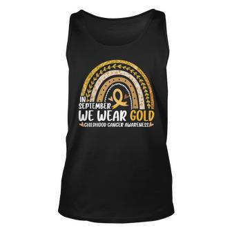 In September We Wear Gold Childhood Cancer Awareness Family Tank Top | Mazezy