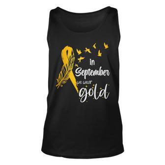 In September We Wear Gold Childhood Cancer Awareness Ribbon Tank Top - Seseable