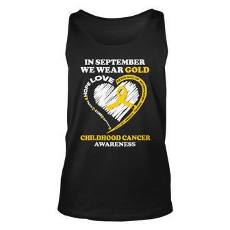 In September We Wear Gold Childhood Cancer Awareness Tank Top - Seseable