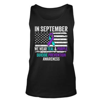 In September Wear Teal Purple Suicide Prevention Awareness Tank Top | Mazezy