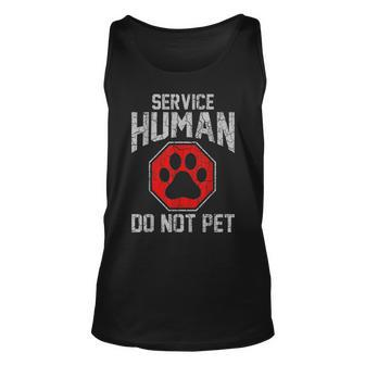 Service Dog Human Do Not Pet Vintage Rescue Dog Owner Tank Top | Mazezy