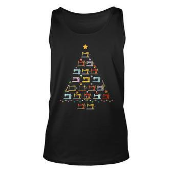 Sewing Machine Christmas Tree Ugly Christmas Sweater Tank Top - Monsterry
