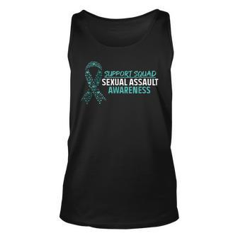 Sexual Awareness Assault Ribbon Support Teal April Unisex Tank Top | Mazezy