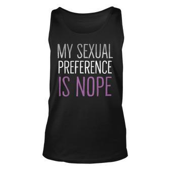 Sexual Preference Is Nope Funny Lgbtq Asexual Pride Unisex Tank Top | Mazezy