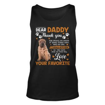 Shar Pei Dog Dear Daddy Thank You For Being My Daddy Unisex Tank Top - Monsterry UK