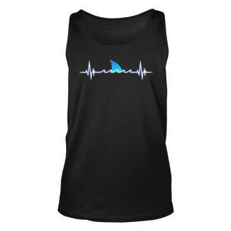 Shark Lover Shark Heartbeat Shark Tank Top - Seseable
