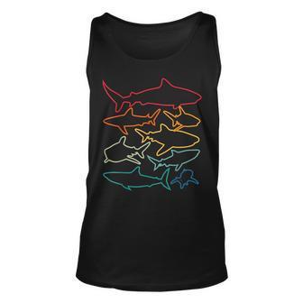 Shark Lover Retro Shark Shark Art Shark Tank Top - Seseable