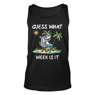 Shark Party Beach Guess What Week Is It Lover Shark IT Tank Top | Mazezy