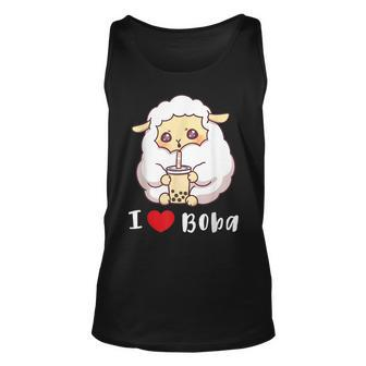 Sheep I Love Boba Bubble Milk Tea Cute T For Sheep Lovers Tank Top | Mazezy