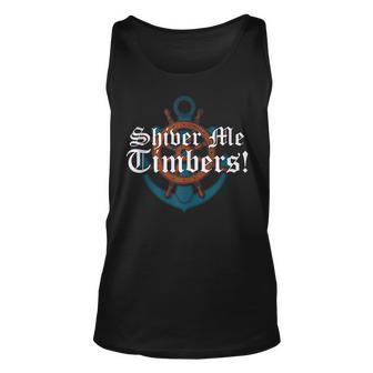 Shiver Me Timbers Pirate Maritime Anchor Wheel Unisex Tank Top | Mazezy