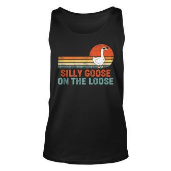 Silly Goose On The Loose Funny Vintage Silliest Goose Unisex Tank Top | Mazezy
