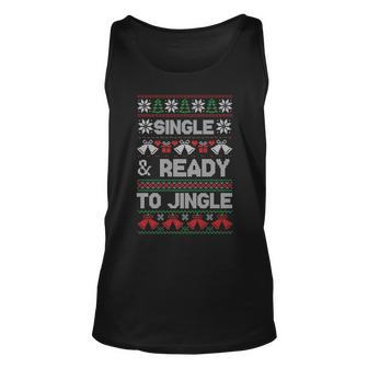 Single And Ready To Jingle Ugly Christmas Sweater Tank Top - Monsterry DE