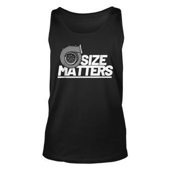 Size Matters Turbo For Men Car Show Unisex Tank Top | Mazezy