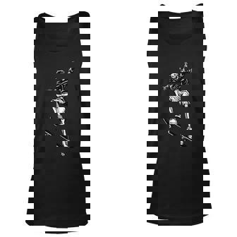 Skater Skeleton Skateboard Retro Vintage Halloween Halloween Tank Top | Mazezy