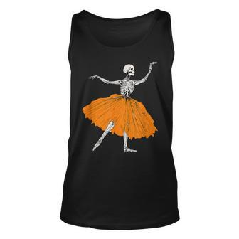 Skeleton Ballerina Dance Tutu Spooky Ballet Dancer Halloween Tank Top - Seseable