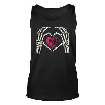 Skeleton Hand Heart Halloween Bones Love Tank Top - Seseable