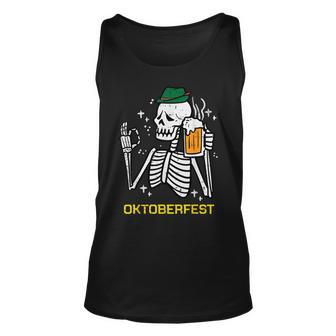 Skeleton Oktoberfest Bavarian Octoberfest German Halloween Tank Top - Thegiftio UK