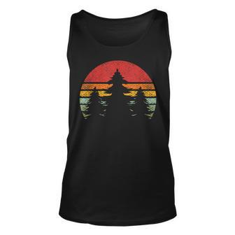 Skinny Pine Tree Sunset Nature Travel Summer Hiking Camping Tank Top | Mazezy