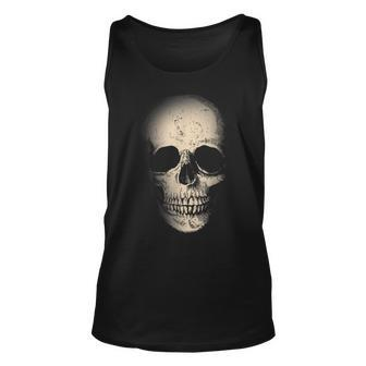 Skull Face Distressed Vintage For Halloween Halloween Tank Top | Mazezy