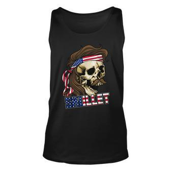 Skull With A Mullet & Mustache Redneck Mullet Pride Tank Top | Mazezy