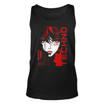 Slay The Scene Techno Anime Fusion For Music Festival Fans Unisex Tank Top | Mazezy