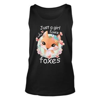 Smiling Fox Just A Girl Who Loves Foxes Unisex Tank Top - Seseable