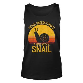 Snail Never Underestimate A Man With A Snail Gift For Mens Unisex Tank Top - Seseable