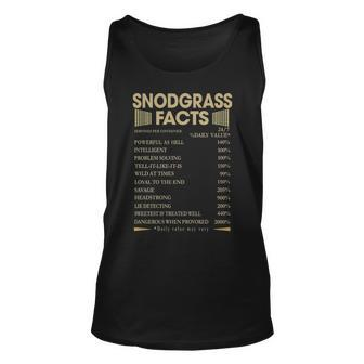 Snodgrass Name Gift Snodgrass Facts Unisex Tank Top - Seseable