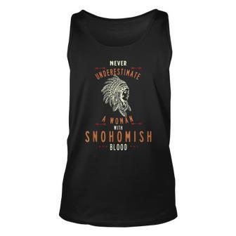 Snohomish Native American Indian Woman Never Underestimate Unisex Tank Top - Seseable