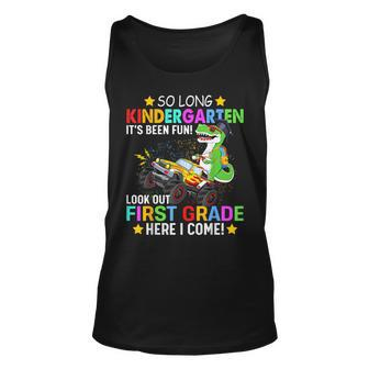 So Long Kindergarten First Grade Here I Come Back To School Unisex Tank Top | Mazezy
