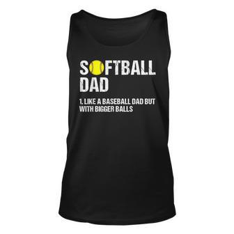 Softball Dad Like A Baseball But With Bigger Balls Fathers For Dad Tank Top | Mazezy DE