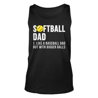 Softball Like A Baseball But With Bigger Balls Fathers Day Unisex Tank Top | Mazezy