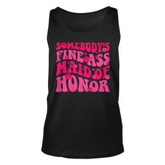 Somebody's Fine As Maid Of Honor Wedding Bachelorette Tank Top - Thegiftio UK