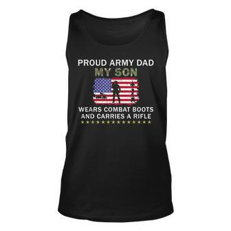My Son Wears Combat Boots Proud Army Dad Father Tank Top | Mazezy