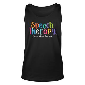 Speech Therapy Speech Language Pathologist Therapist Therapist Tank Top | Mazezy